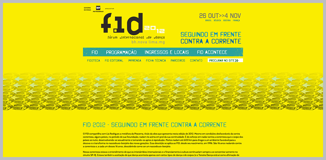 Popcorn Comunicação FID 2012 design publicidade site web layout background
