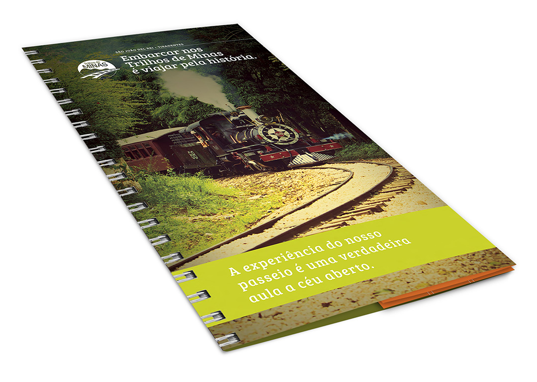 Popcorn Comunicação VLI folder Trilhos de Minas design campanha ferrovia transporte